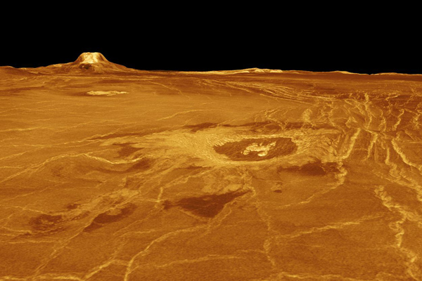 3D view of Venus' Eistla Regio produced from Magellan radar data