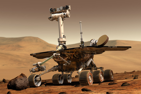 Artist's conception of rover on Mars