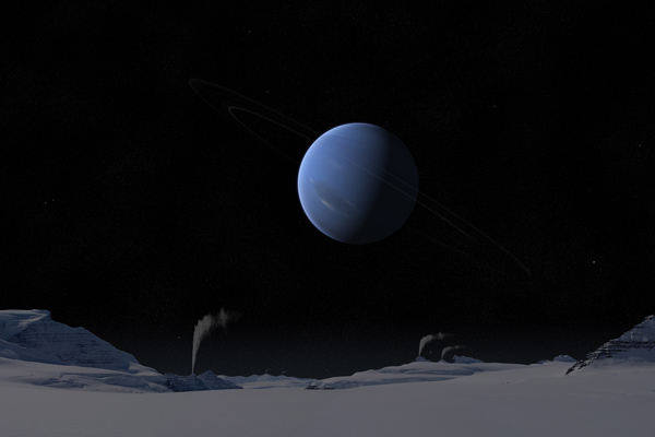 Artist's impression of Neptune View from Titan