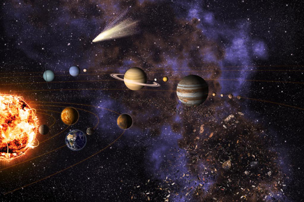 Artist's impression of the Solar System