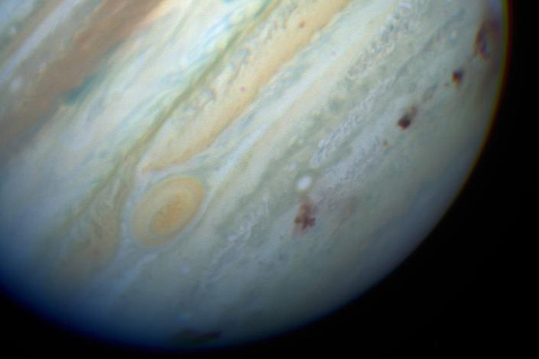 Brown spots mark impact sites on Jupiter's southern hemisphere