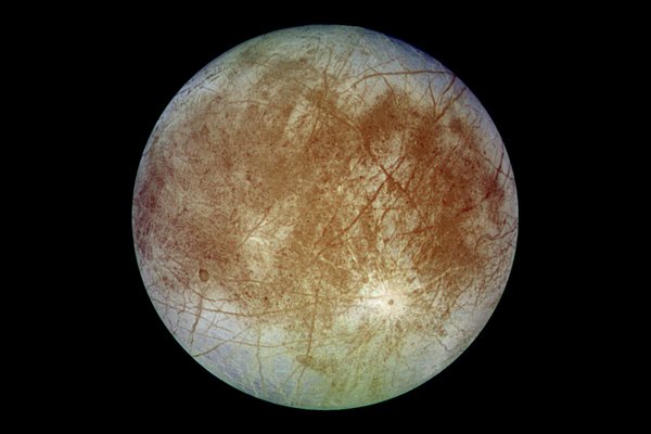 Europa trailing hemisphere in approximate natural color
