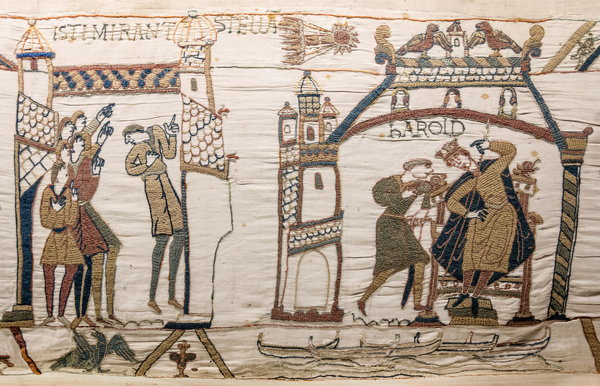 The Halley's comet on Bayeux Tapestry, made in the 1070s