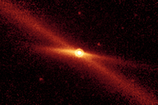 A Spitzer image of Encke and its debris trail in infrared light
