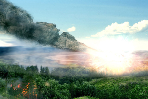 Artist's impression of Tunguska event