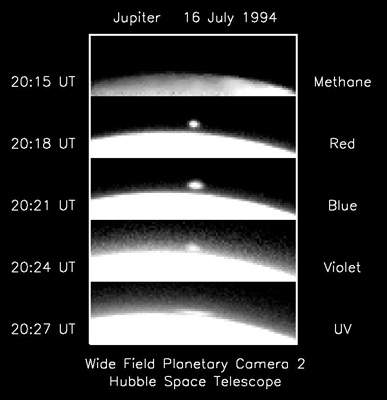 Impact fireball appears over the limb of Jupiter