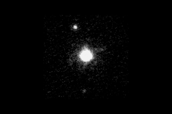 Keck image of Haumea, with moons Hi'iaka and Naumaka