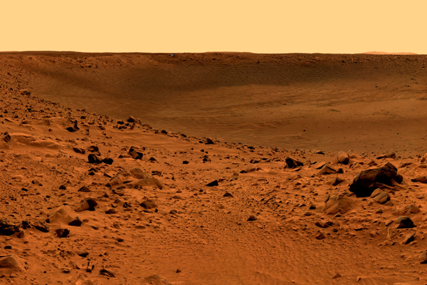 Mars Bonneville Crater in Color
