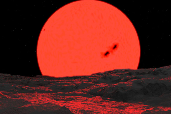 Rendering of a rising Red Giant