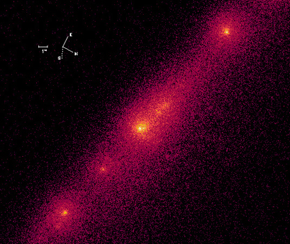 Shoemaker-Levy 9, imaged by Hubble telescope on July, 1993