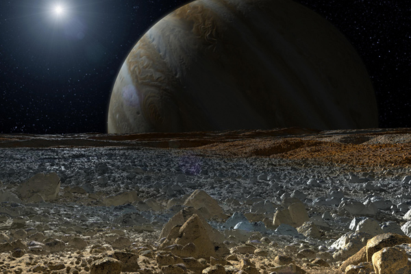 Simulated View from Europa's Surface (Artist's Concept)